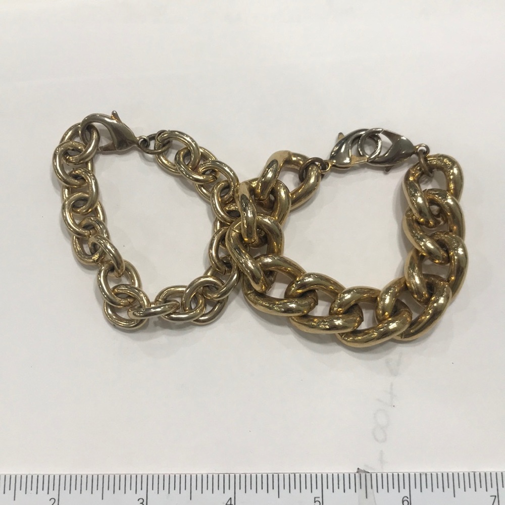 2 18k gold plated link bracelets